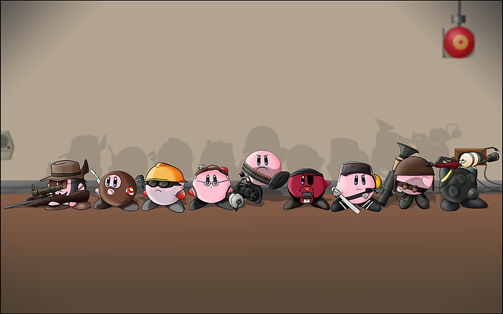 Kirby illustration, Kirby, Team Fortress 2, video games, HD wallpaper
