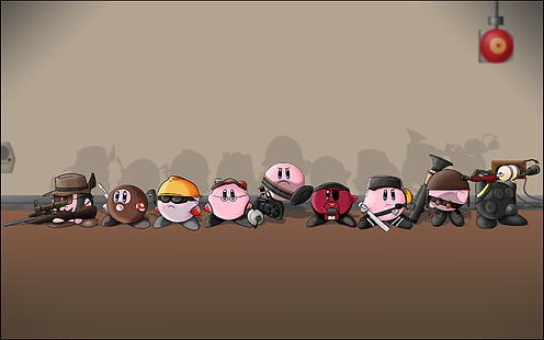 ภาพประกอบ Kirby, Kirby, Team Fortress 2, วิดีโอเกม, วอลล์เปเปอร์ HD HD wallpaper
