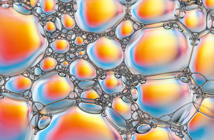 bubbles, color, Foam, Liquid, psychedelic, shine, Volume, HD wallpaper