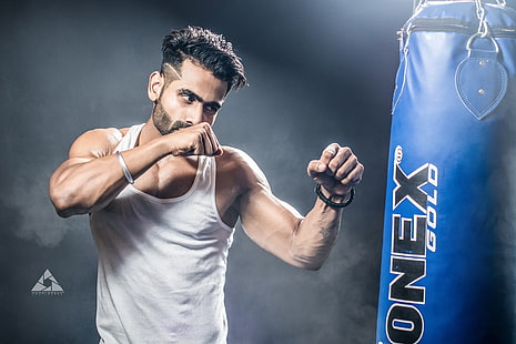 Model, Men, Guy, Fitness, Boxing, Muscles, Exercise, Fists, Workout, biceps, Intense, Stand, Honey Green, Personality, Fitness Motivation, Photographer Honey Green, Shyne Kapoor, Kapoor, Hard Work, Puching Bag, Punching, HD wallpaper HD wallpaper