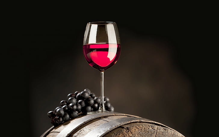 вино, напитка, червено вино, грозде, чаша за пиене, HD тапет