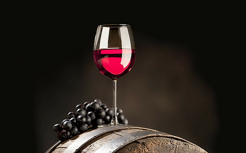 ワイン、飲み物、赤ワイン、ブドウ、グラスを飲む、 HDデスクトップの壁紙 HD wallpaper