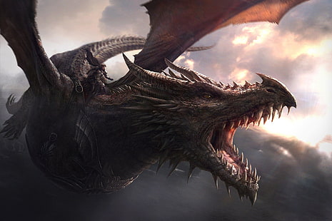 Balerion, dragon, Juego de tronos, Fondo de pantalla HD HD wallpaper