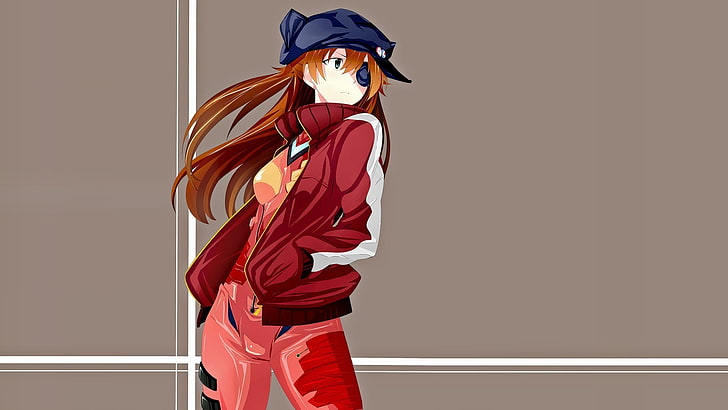 braunhaariges animiertes Mädchen, Neon Genesis Evangelion, Asuka Langley Soryu, Asuka Langley Shikinami, HD-Hintergrundbild