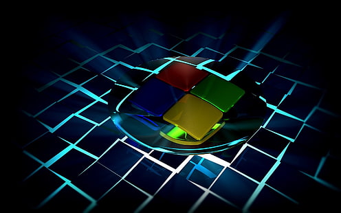 Microsoft logosu, windows 7, hafif, parlak, HD masaüstü duvar kağıdı HD wallpaper