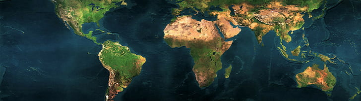 карта на Азия, Земя, сателит, HD тапет