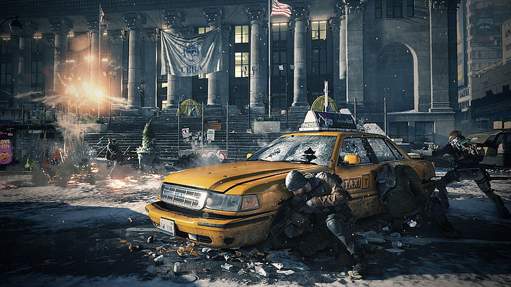 captura de tela do aplicativo de videogame, Tom Clancy's The Division, Xbox, metralhadora, videogames, arte, HD papel de parede
