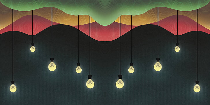 light bulb, artwork, HD wallpaper