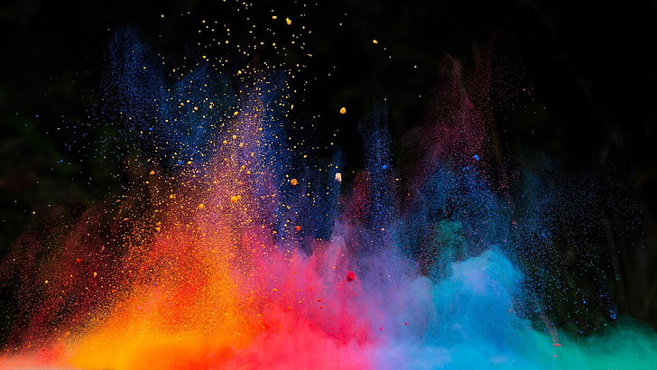 cores, explosão, colorido, pó, colorido, poeira, efeitos especiais, multicolorido, HD papel de parede