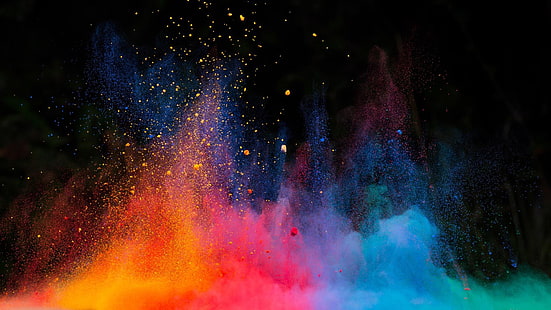 cores, explosão, colorido, pó, colorido, poeira, efeitos especiais, multicolorido, HD papel de parede HD wallpaper