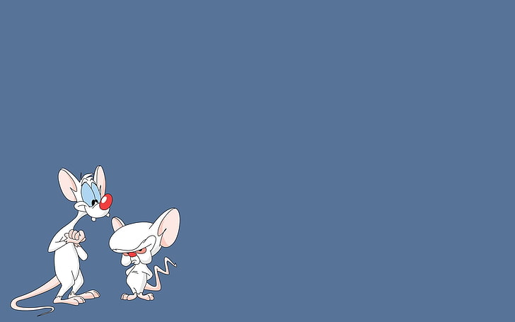 white mices illustration, rats, cartoon, Pinky and brain, HD wallpaper
