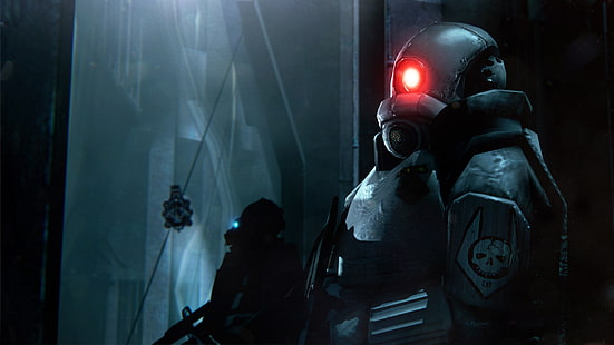 Half-Life 2 ، Combine ، Citadel ، City 17 ، ألعاب فيديو ، خيال علمي ، عيون متوهجة، خلفية HD HD wallpaper