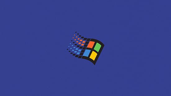 Windows 98, минимализъм, лого, операционна система, Microsoft, Ретро компютри, компютър, HD тапет HD wallpaper