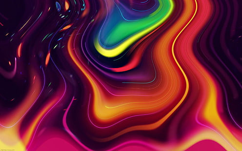 abstrait, brillant, couleurs, psychédélique, tourbillon, Fond d'écran HD HD wallpaper