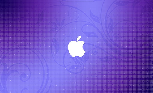 紫の渦巻き、アップルのロゴ、コンピューター、Mac、紫、リンゴ、渦巻き、 HDデスクトップの壁紙 HD wallpaper