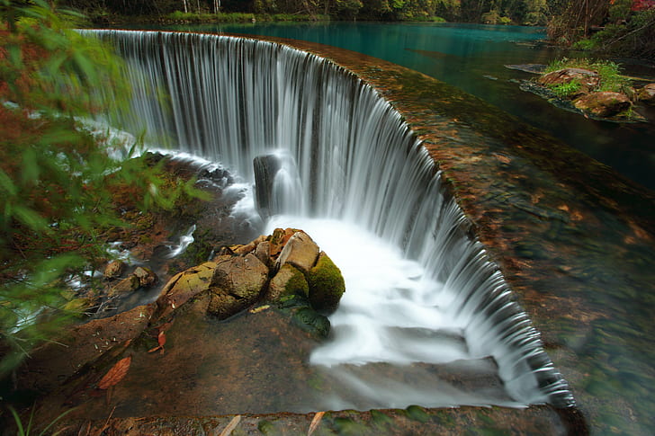滝のタイムラプス写真、IMG、タイムラプス写真、滝、滝、滝、自然、川、森、小川、水、木、葉、落下、熱帯雨林、風景、自然の美しさ、 HDデスクトップの壁紙