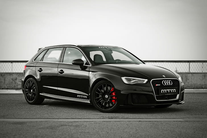 Audi, Rs3, Mtm, Side view, Black, HD wallpaper