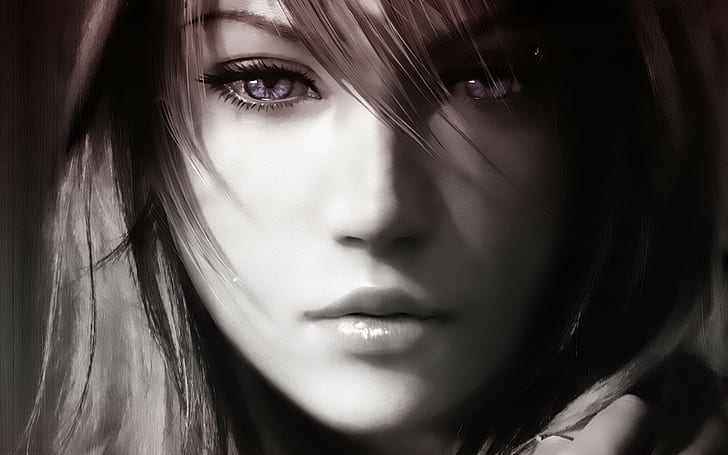 twarz, oczy, Final Fantasy XIII, Claire Farron, Tapety HD
