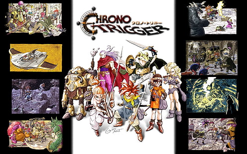 Chrono Trigger тапет колаж, видео игра, Chrono Trigger, аниме, Ayla (Chrono Trigger), Lucca (Chrono Trigger), Marle (Chrono Trigger), HD тапет HD wallpaper