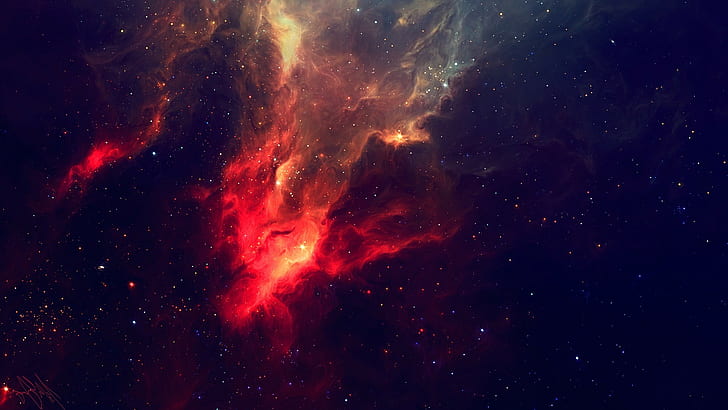 space stars tylercreatesworlds nebula space art, HD wallpaper