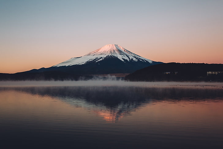 Montagne enneigée, Mont Fuji, Japon, nature, Fond d'écran HD