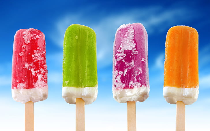 Цветна сладолед попсикул, цветна, попсикул, лед, HD тапет