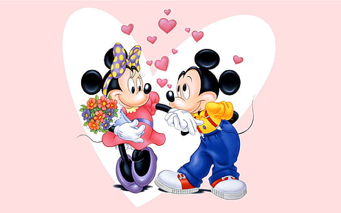 Mickey Mouse And Minnie Love Couple Wallpaper Hd, HD wallpaper HD wallpaper