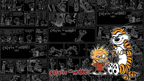 bandes dessinées, Calvin et Hobbes, Fond d'écran HD HD wallpaper
