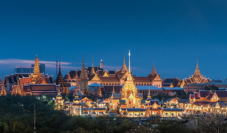Palazzi, Grand Palace, Bangkok, Tailandia, Sfondo HD