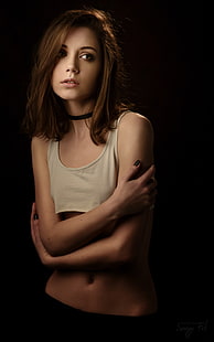 blusa sem mangas branca para mulher, Ksenia Kokoreva, HD papel de parede HD wallpaper