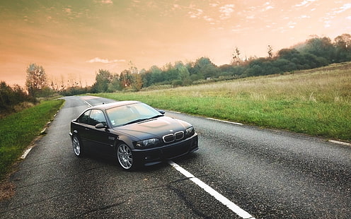 siyah BMW sedan, araba, BMW, e46, HD masaüstü duvar kağıdı HD wallpaper