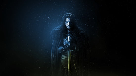 TV, Game of Thrones, Jon Snow, Kit Harington, sword, HD wallpaper HD wallpaper