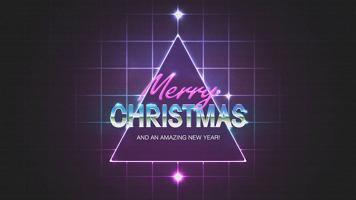 1980er Jahre, Weihnachten, Dreieck, lila, HD-Hintergrundbild