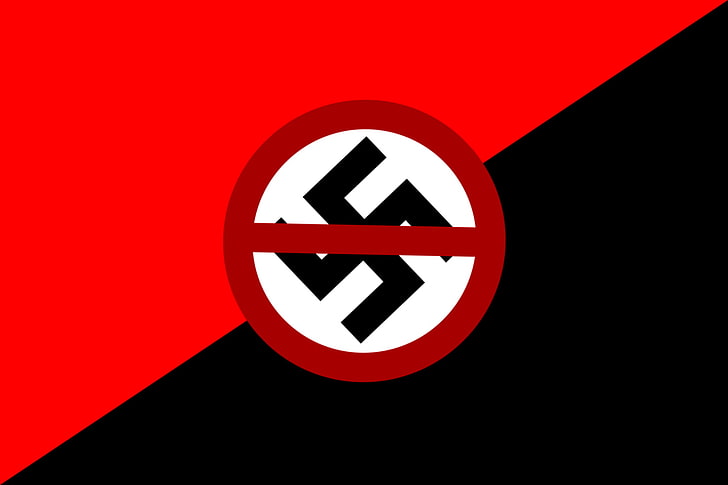 Swastika logo, Nazi, red, black, swastika, Anarchy, HD wallpaper