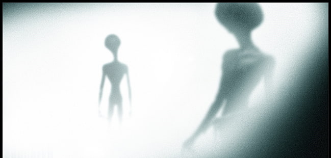 silueta de cartel alienígena, extraterrestres, Fondo de pantalla HD HD wallpaper