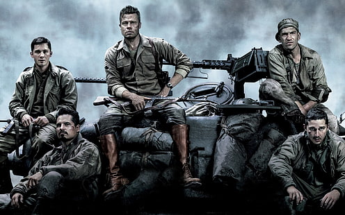 Fury, Brad Pitt, tank M4 Sherman, HD wallpaper HD wallpaper