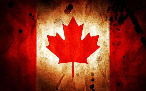 كندا ، العلم الكندي ، الأحمر ، العلم، خلفية HD HD wallpaper