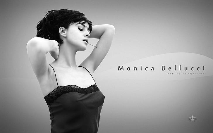 Моника Беллуччи монохромный оттенки серого 1440x900 Люди Hot Girls HD Art, Моника Белуччи, монохромный, HD обои
