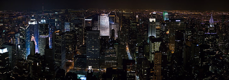 고층 건물, 도시, 밤, 건물, 어둠, 조명, 마천루, 화려한, HD 배경 화면