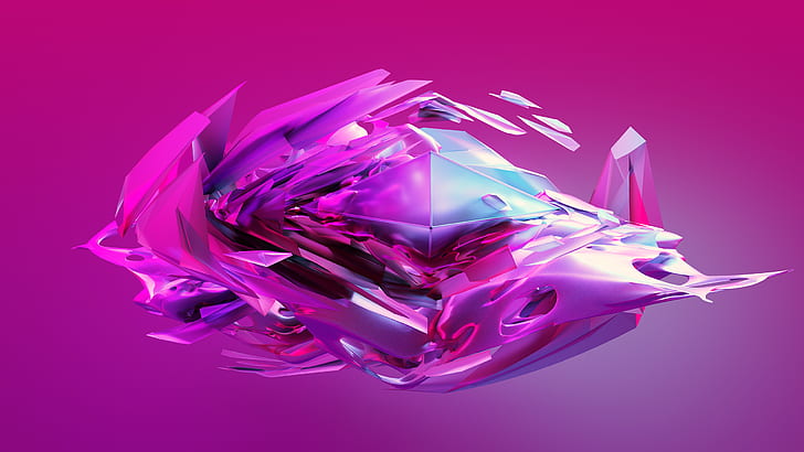 abstrakt, Süßigkeiten, rosa, rosa Hintergrund, 3D-Objekt, Kristall, HD-Hintergrundbild