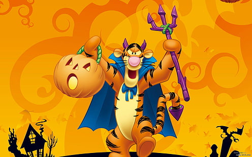 Halloween Tigger Winnie Pooh Disney, halloween, harimau, winnie pooh, disney, Wallpaper HD HD wallpaper