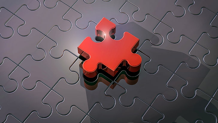 red, font, graphics, puzzle, black, 3d, pattern, jigsaw puzzle, HD wallpaper