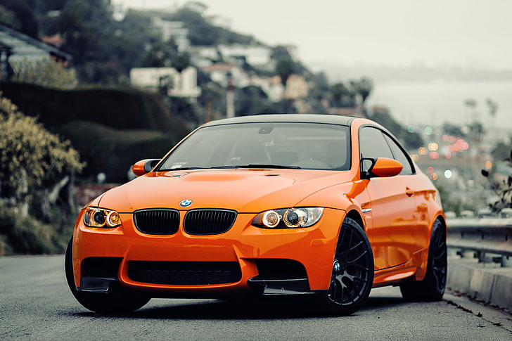 주황색 BMW E93 쿠페, BMW, 주황색, HD 배경 화면