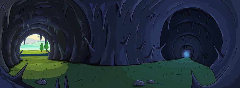 ilustracja jaskiniowa, Pora na przygodę, kreskówka, Tapety HD HD wallpaper