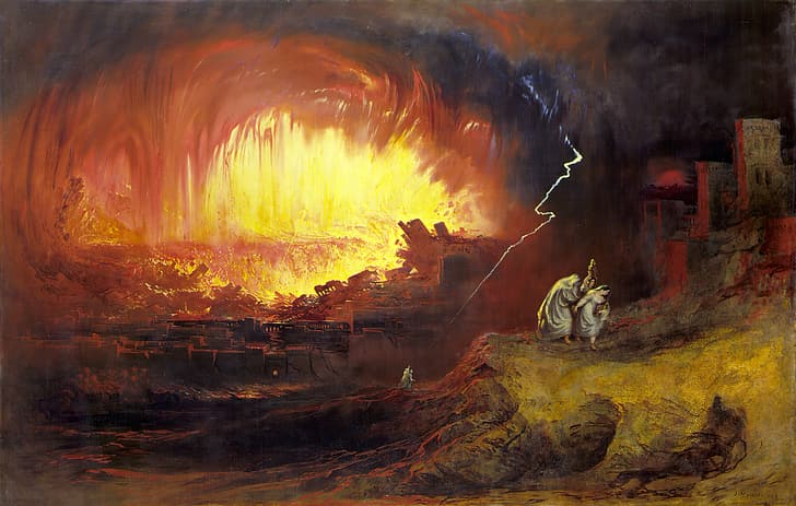 John Martin, classic art, painting, classical art, Sodom and Gomorrah, HD wallpaper