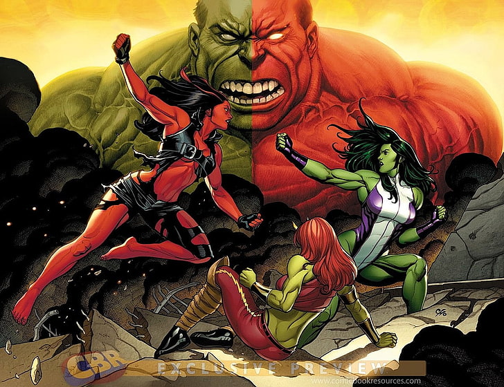 Comics, Red She-Hulk, Hulk, She-Hulk, HD wallpaper