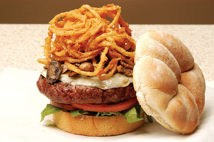 gebackener Burger, Essen, Burger, Burger, HD-Hintergrundbild