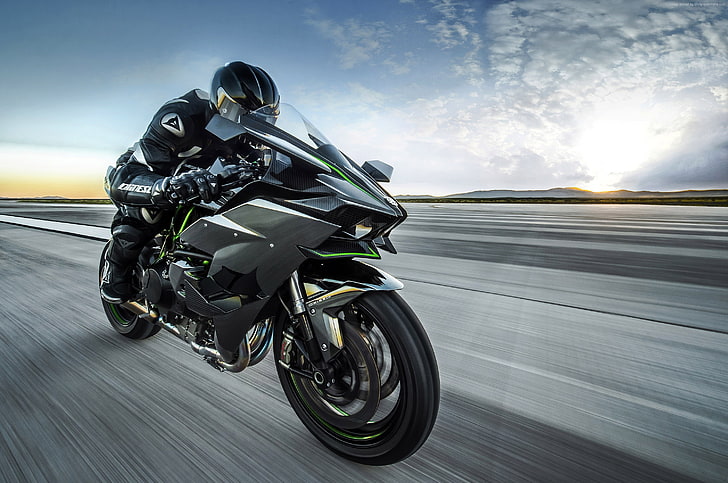 motos deportivas, mejores motos, mejor moto, Kawasaki ninja h2r, Fondo de pantalla HD