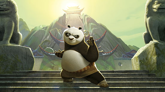Кунг-фу панда 3, лучшие анимационные фильмы 2015 года, мультфильм, HD обои HD wallpaper