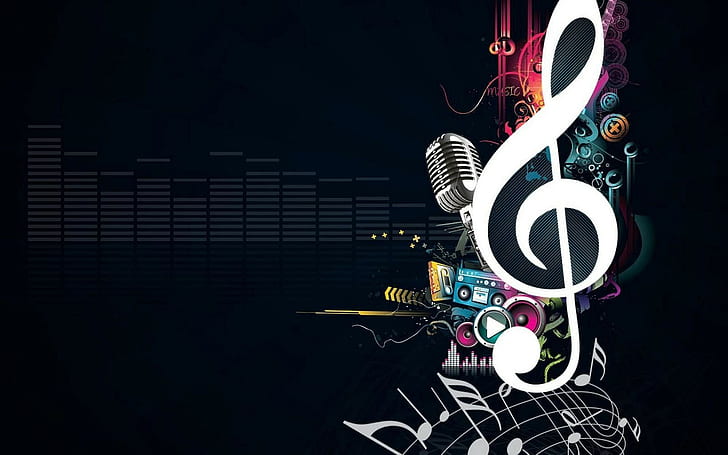 music musical notes abstract, HD wallpaper